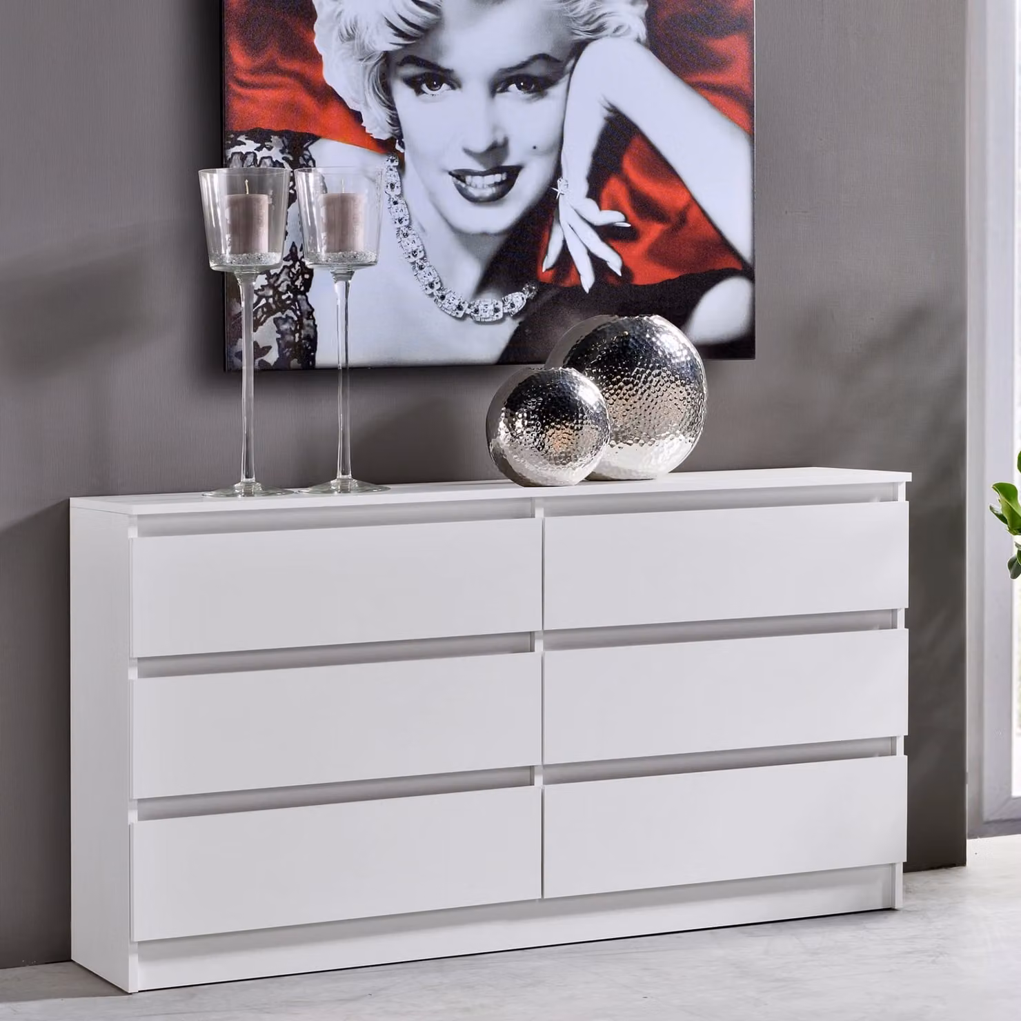 Cassettiera con 6 cassetti 140x78 cm cassettiera in legno bianco cassettiera credenza credenza alta credenza organizer larghezza 140 cm altezza 78 cm