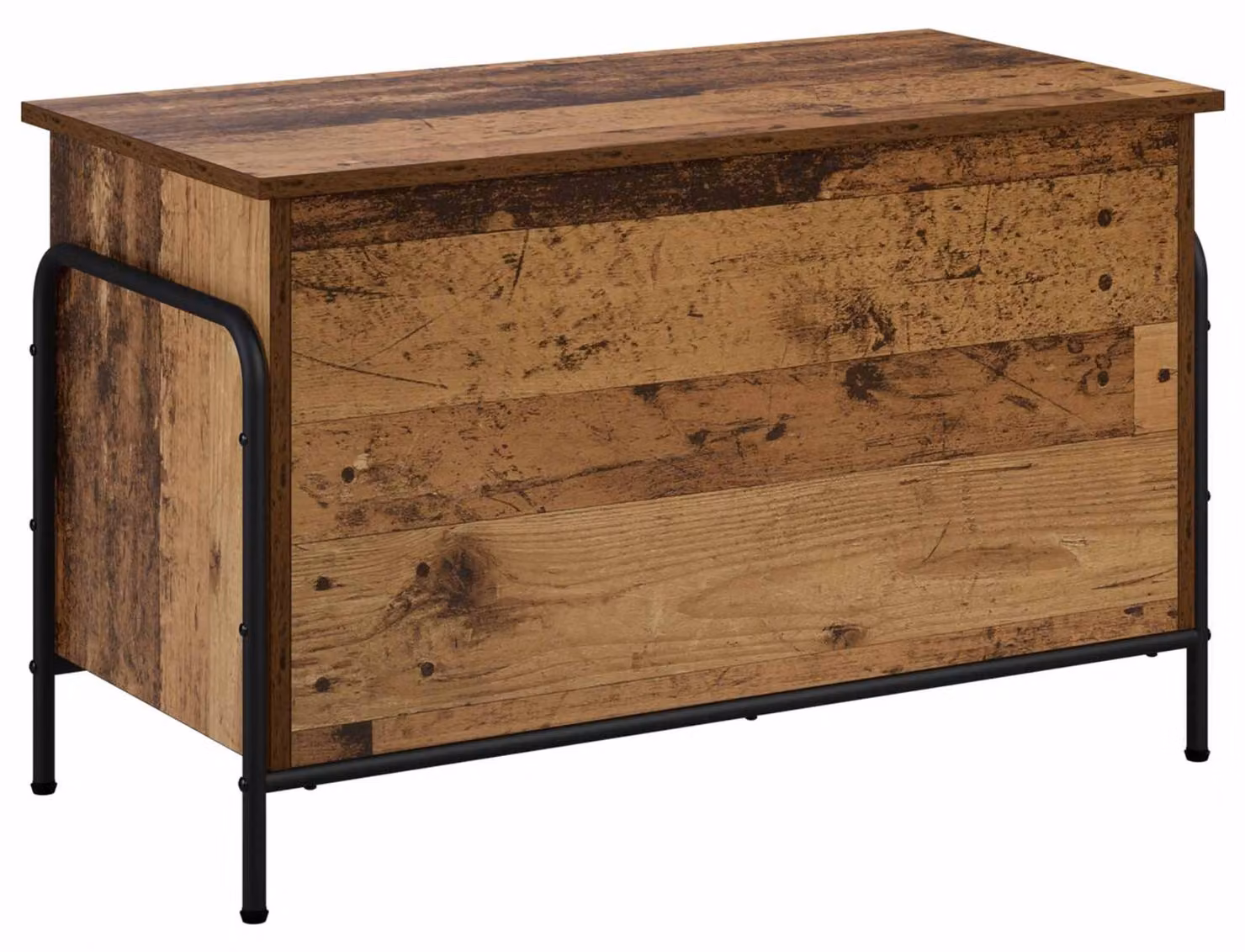 Contenitore di stoccaggio in legno massello riciclato, dimensioni 80 x 40 x 49,5 cm, materiale: legno