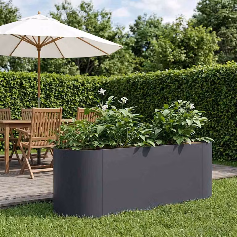 Letto rialzato da giardino vidaXL in metallo Antracite L: 120 cm, P: 40 cm, H: 40 cm