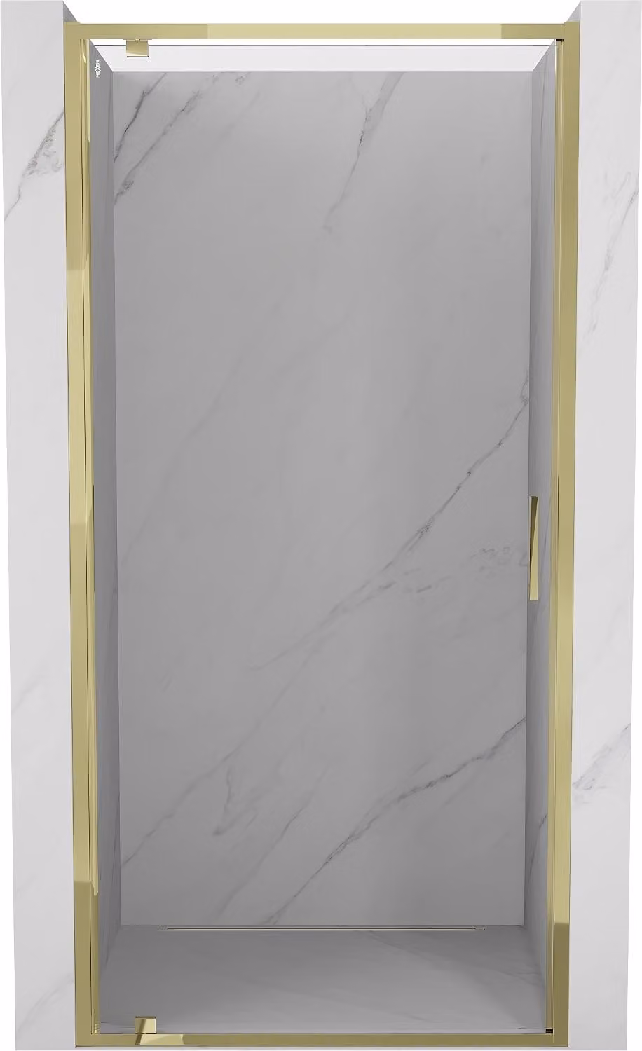 Mexen Exo porta doccia battente 95 cm, trasparente, dorata - 8181-095-000-50-00