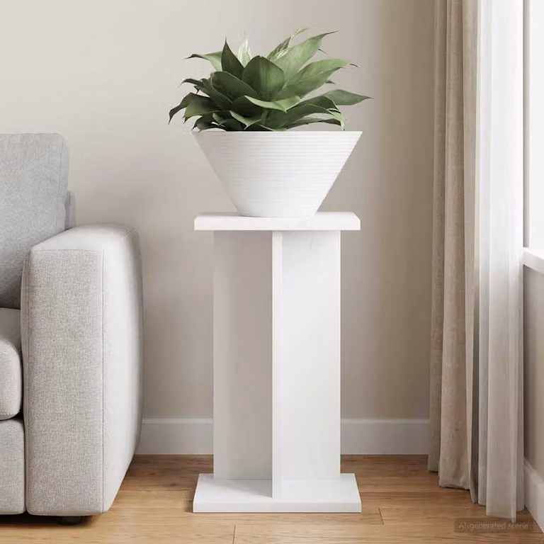 vidaXL Supporto per piante moderno in legno MDF Bianco L/P/H: 25 x 25,5 x 40,5 cm