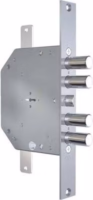 Serratura a infilare in acciaio inox Mrx 2151 Cr Dm M4 Tripla con chiave, colore argento o nero, Ip.mm: 28 mm, E.mm: 60 mm