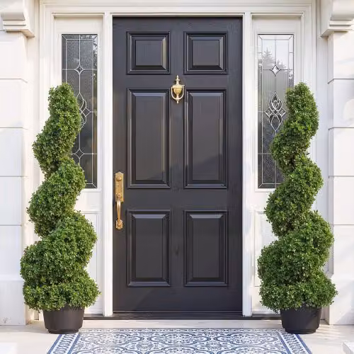 VEVOR Pianta Artificiale in Bosso a Spirale Verde, 2 Alberi Totale, Altezza: 91 cm, Decorazione Topiaria in PE per Interno ed Esterno