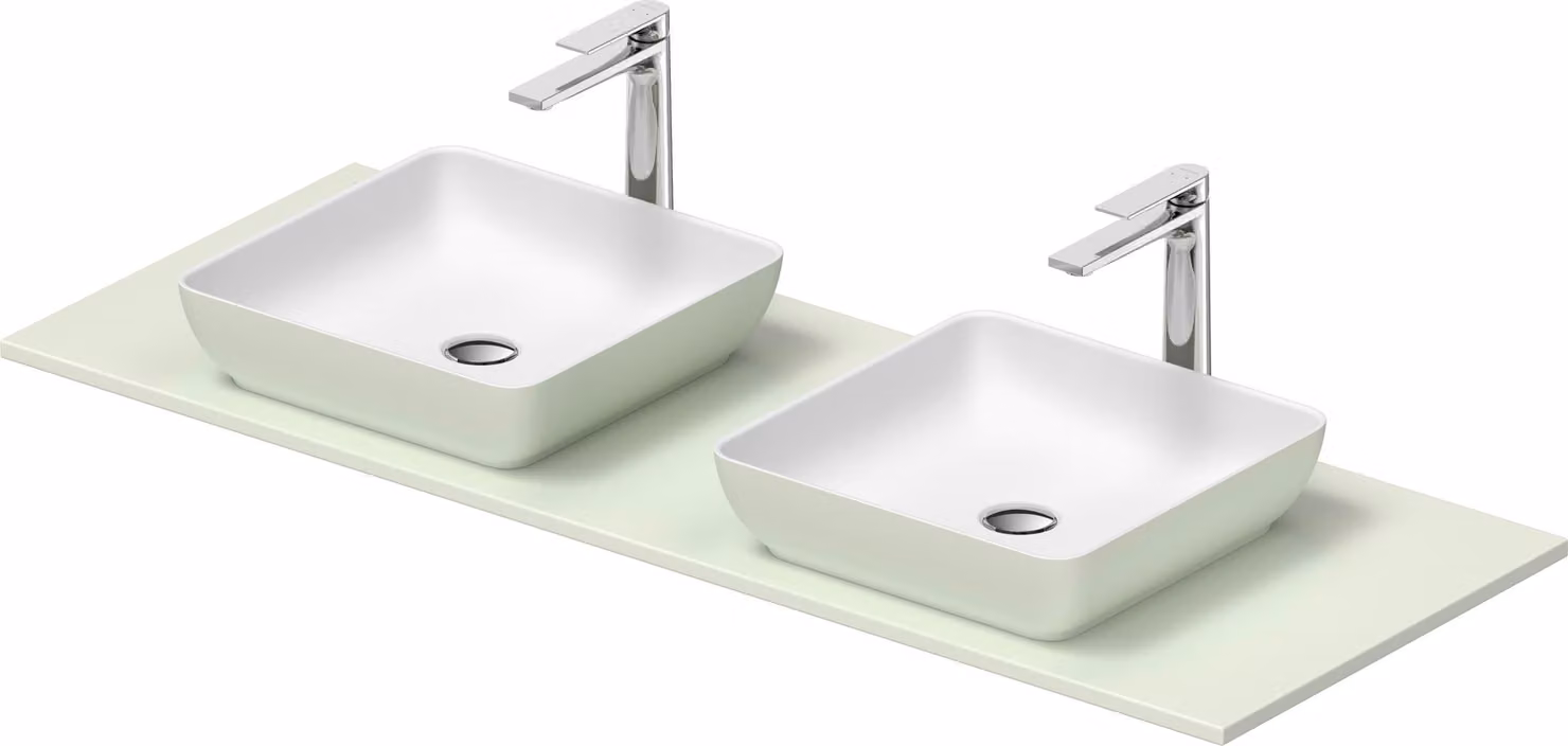 Duravit Sivida double lavabo Set carré incl. console 1350x500x123mm, 268021FH00, 268021FH00