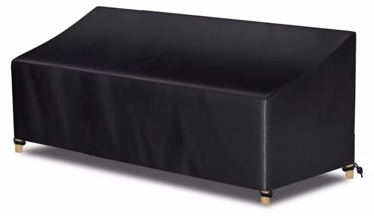 Copertura impermeabile per divano da giardino, 3 posti, in tessuto Oxford, colore nero, dimensioni 220x85x71 cm