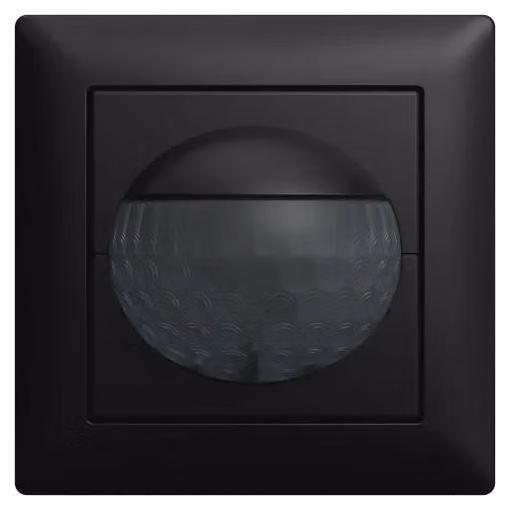 Kit completo di sensore di movimento Busch-Jaeger, modello 64764UJ-915, angolo di rilevamento 180°, sensore avanzato con lente multisfaccettata, colore nero opaco, confezione da 1 pezzo.