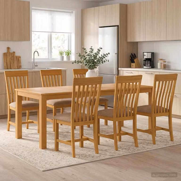 Set da pranzo vidaXL in legno di quercia composto da 7 pezzi, tavolo rettangolare e sedie, Grigio e Marrone
