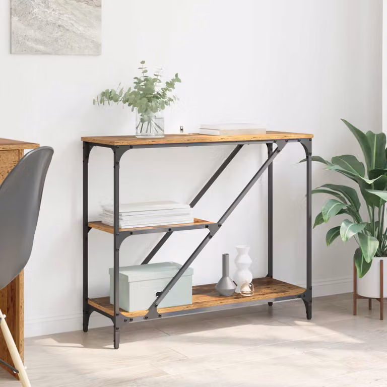 vidaXL Tavolo consolle in stile rustico marrone L: 88,5 cm, P: 30 cm, H: 75 cm