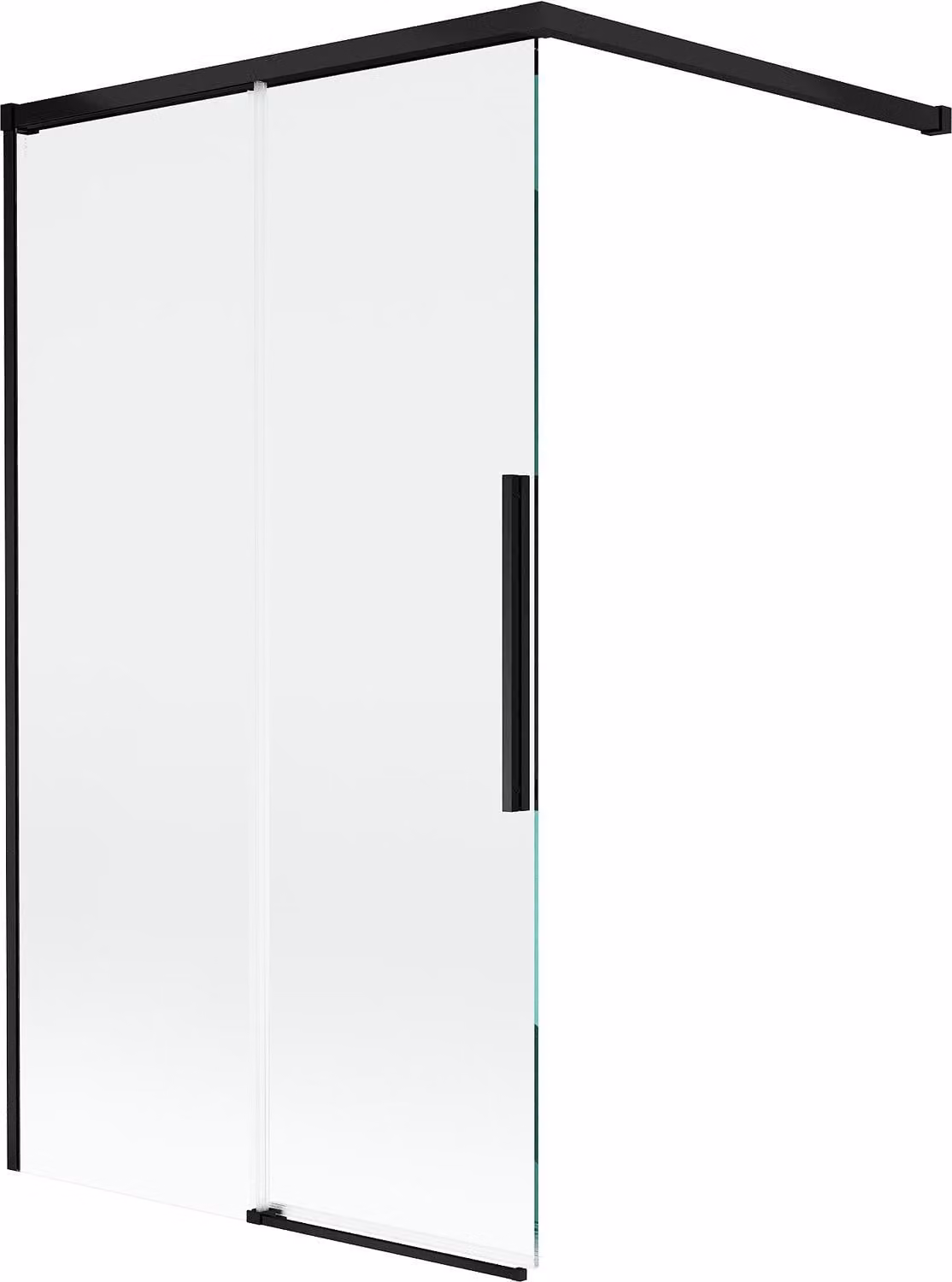 Mexen Rox paravento da vasca 2-ante scorrevole 100 x 150 cm, trasparente, nero - 8C9-100-003-70-00