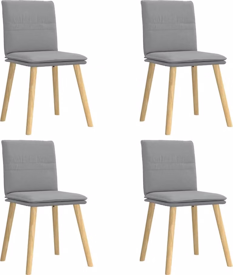Sedie da Pranzo 4 pz Grigio Chiaro in Tessuto