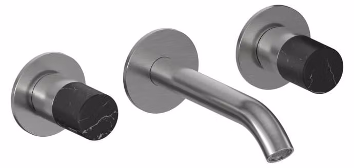 ALLUVION Minerva, miscelatore monocomando per lavabo in acciaio inossidabile, da incasso, con 3 fori, modello 160, senza corpo valvola
