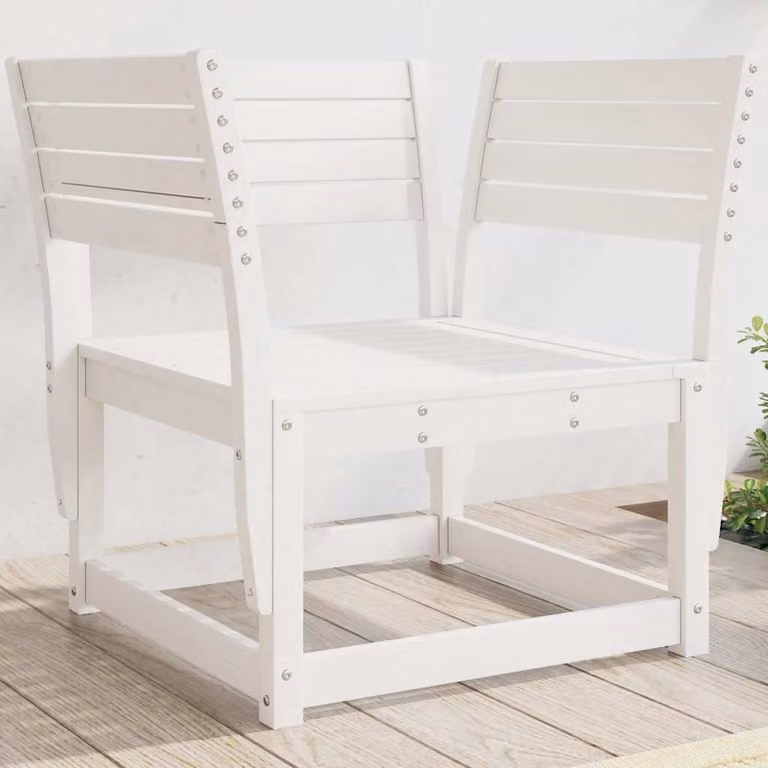 Sedia da giardino vidaXL in legno di pino bianco con braccioli e finitura laccata