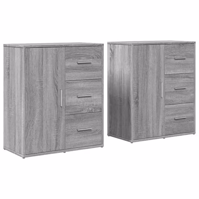 Credenze 2 pz | Madia | Buffet da pranzo | Armadio da pranzo Grigio Sonoma 60x31x70 cm in Legno Multistrato
