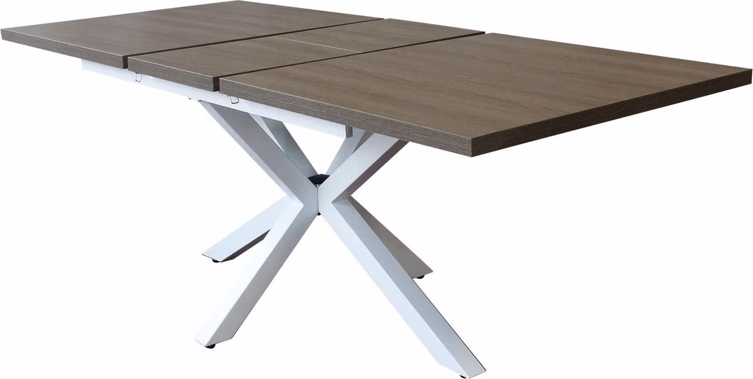 Milani Home - tavolo da pranzo allungabile 160-240 x 90 cm, cemento, piano in melaminico