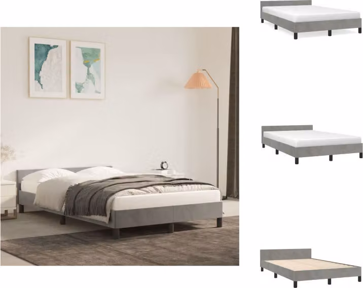 vidaXL Letto con testiera in velluto grigio chiaro 120x200 cm - Letti & Reti