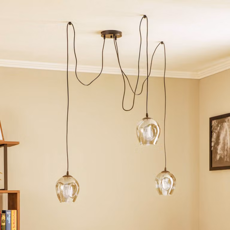 Lampada a sospensione in vetro Starla EMIBIG LIGHTING, dimmerabile, Nero, Soggiorno / Sala da pranzo, Vetro, Moderno, Lampada a sospensione