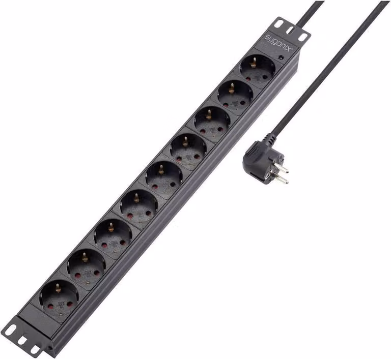 Sygonix SY-5799004 Steckdosenleiste 19 Zoll 9fach Schwarz Schutzkontakt 1 St. (SY-5799004)