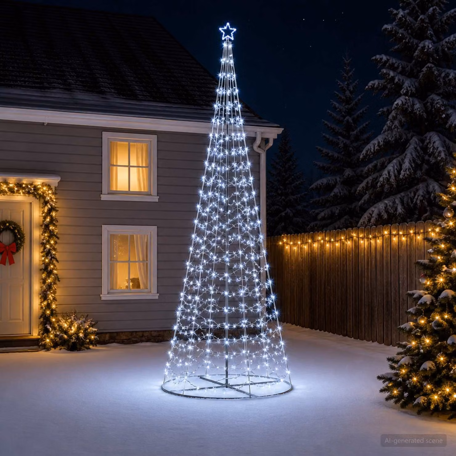 vidaXL Albero di Natale LED a spirale con base EKENAS 400 cm 588 LED