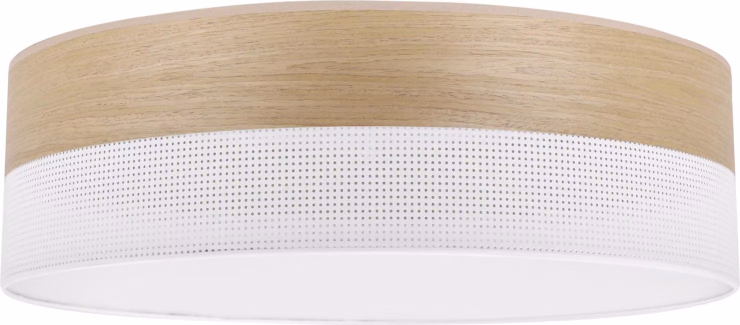 Lampada da soffitto Wood Plexi bianco 50cm E27 legno di quercia color oro