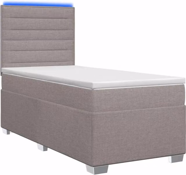 Letto box spring con materasso Tortora 90 x 190 cm Tessuto 3454758