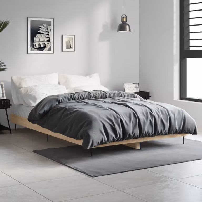 vidaXL Giroletto senza materasso in Rovere Sonoma e materiali misti L/P: 120 x 200 cm