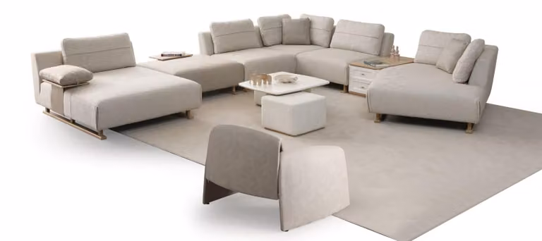 Modulares Wohnzimmer-Set U-Form Ecksofa mit passendem Sessel