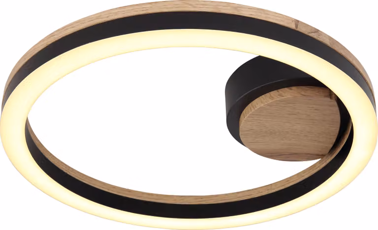 Plafoniera soggiorno Lampada a soffitto LED corridoio aspetto legno moderno nero 67298D
