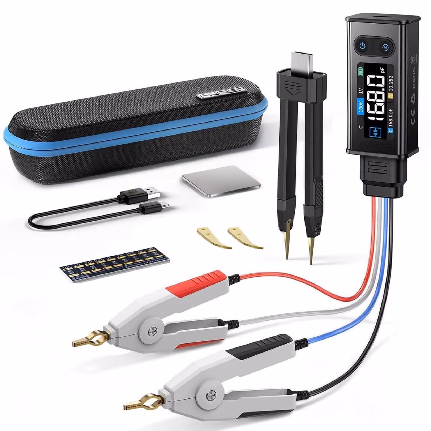 Misuratore LCR digitale LCR-ST2, 100 kHz, per componenti SMD, con confronto automatico di sequenze