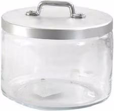 Biscottiera Ottinetti in vetro trasparente e argento L: 18 cm, P: 14,5 cm