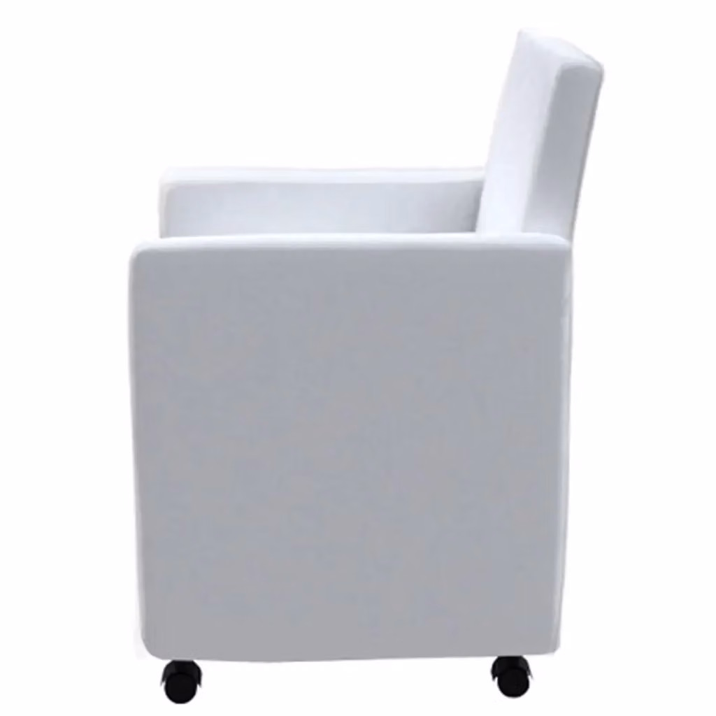 Set di 4 sedie da pranzo moderne vidaXL in similpelle bianca