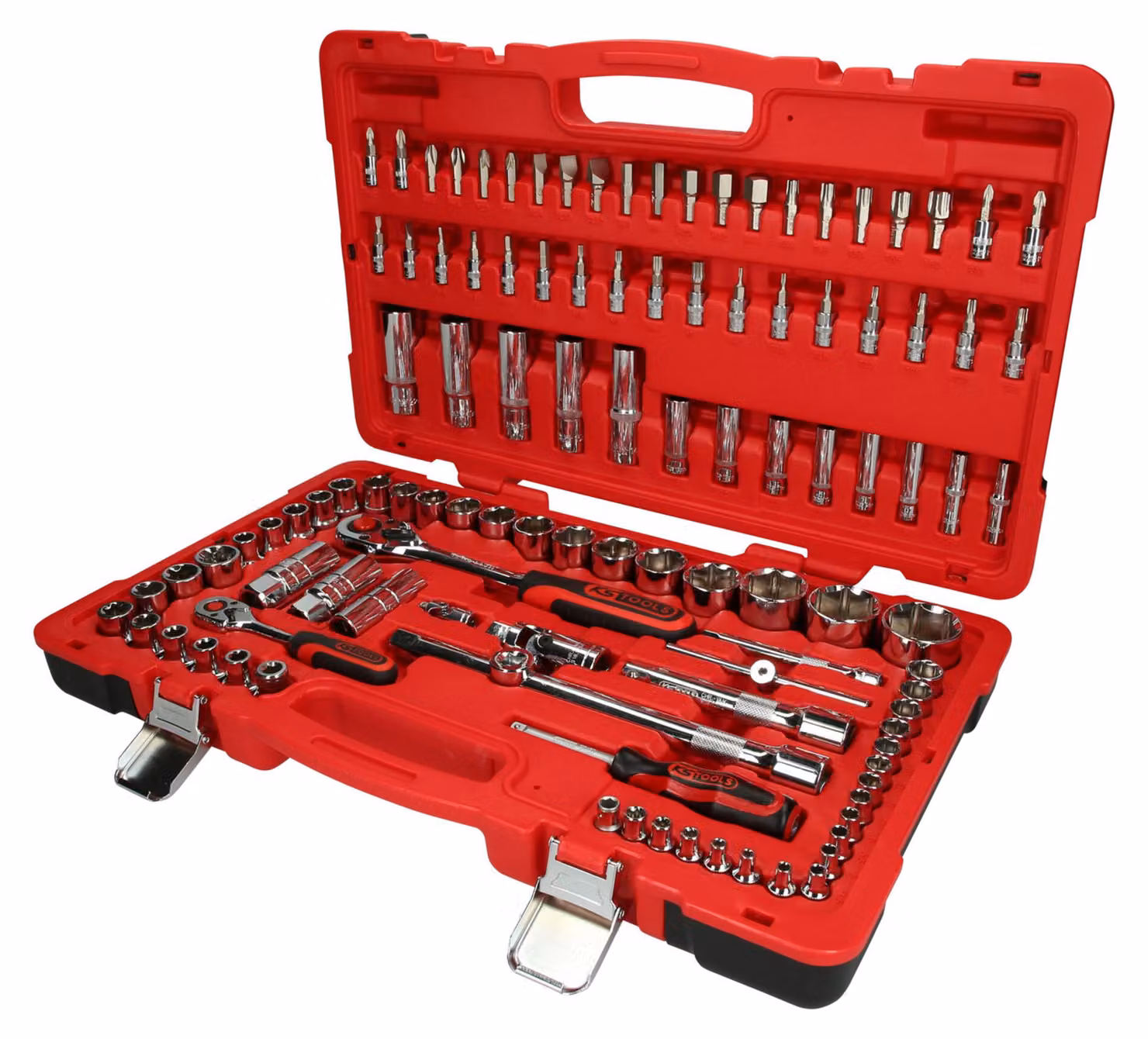 set di chiavi a bussola 1/4"+1/2" CHROMEplus, 110 pz