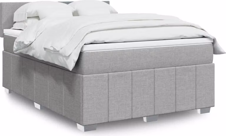 Maison Exclusive - Letto boxspring con materasso Grigio chiaro 140x190 cm Tessuto