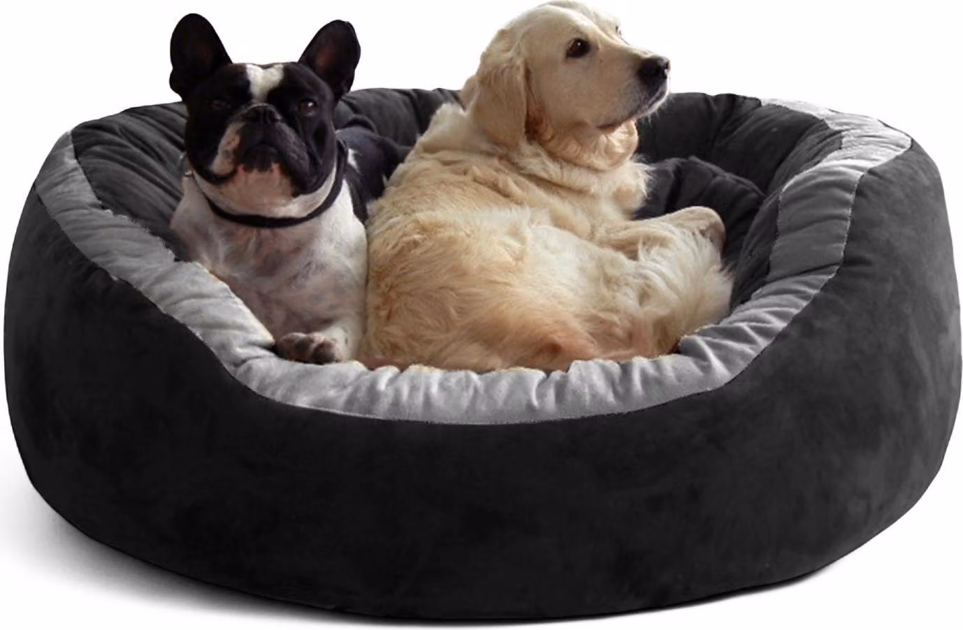 tierlando LANA cuccia per cani divano M L XL velours MEGA THICK SUPER SOFT - Dimensioni: 120x105cm | Colore: 03 Nero