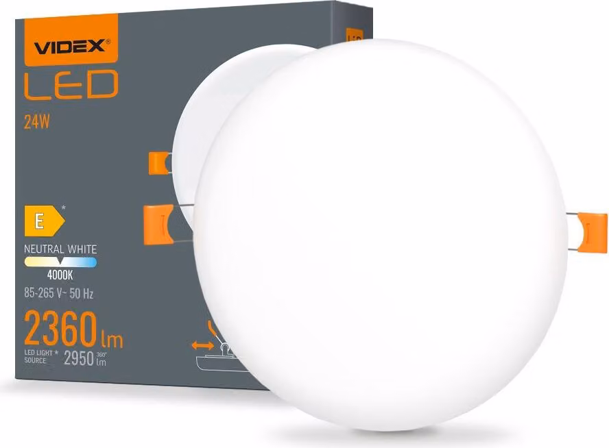Apparecchio LED senza cornice VIDEX-DOWNLIGHT-LED-DLFR-24W-NW