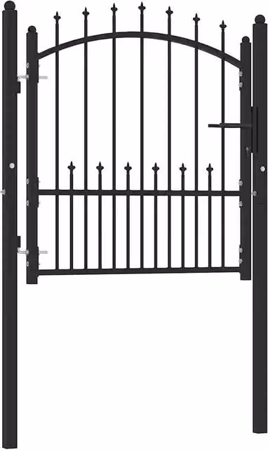 Cancello per recinzione EMMEN con punte 104x97 cm Nero 146398
