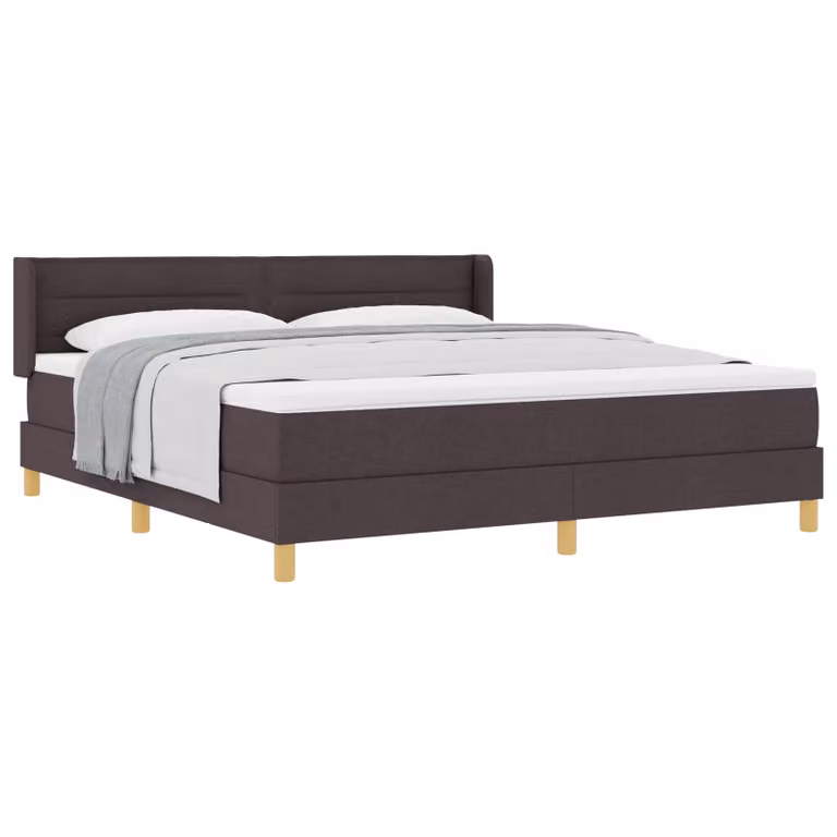 Letto a molle con materasso vidaXL in tessuto Marrone Scuro L/P: 180 x 200 cm