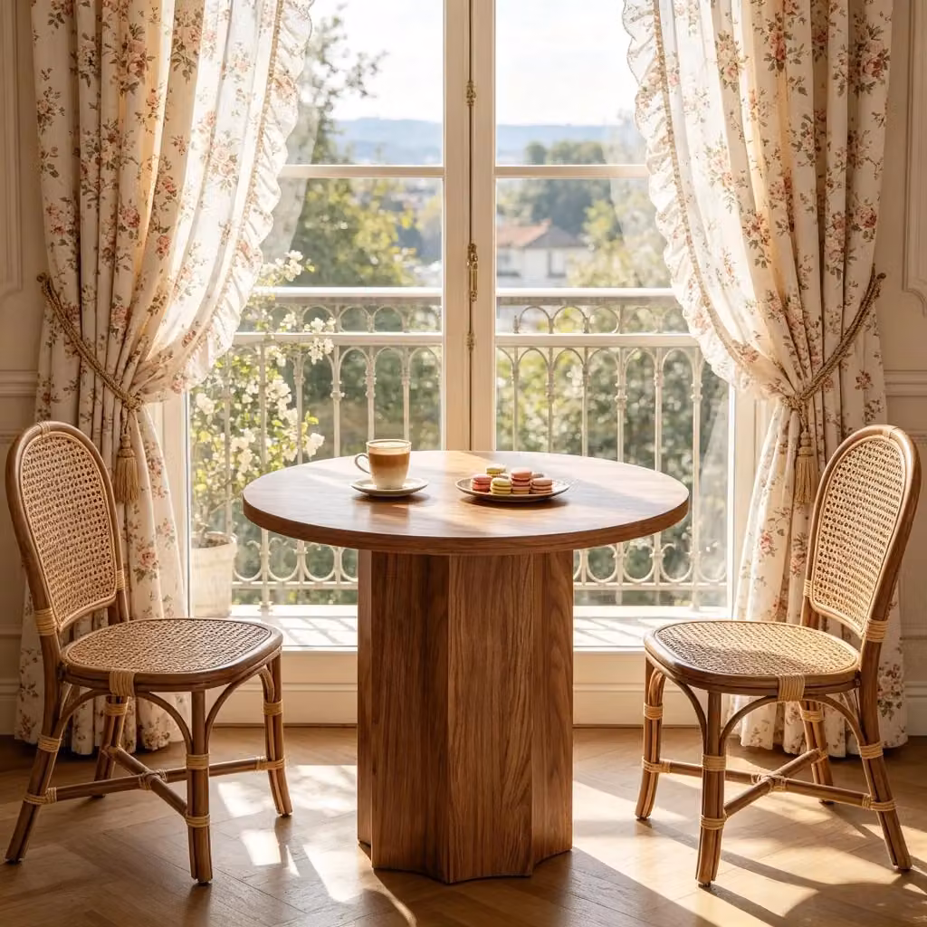 Tavolo rotondo REDOM in MDF laminato marrone L: 80 cm, P: 80 cm, H: 75 cm – 2