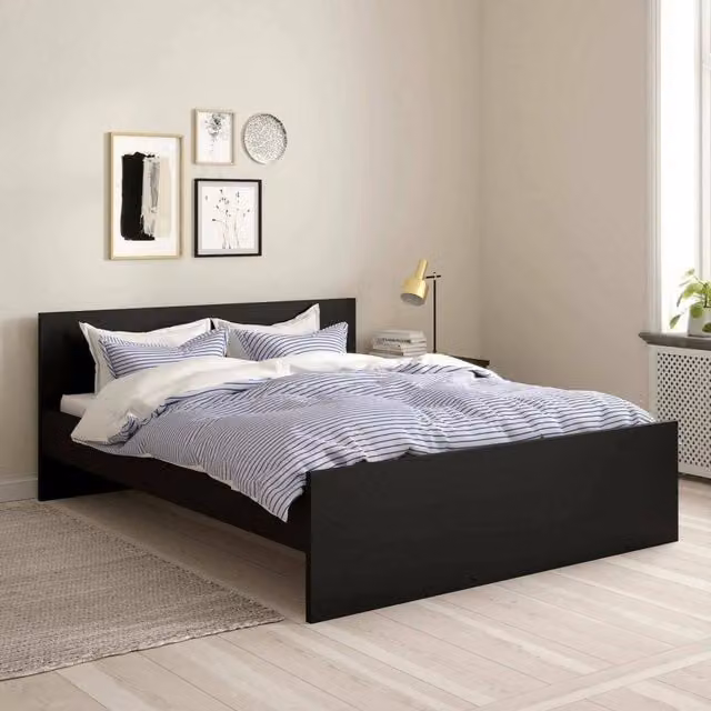 Letto matrimoniale Kaitak DMORA nero L/P/H: 206,6 x 166 x 80 cm – 1