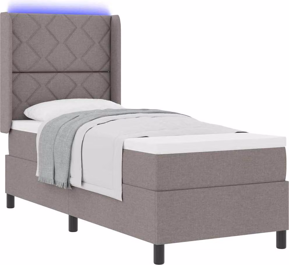 Letto a Sorgente LED con materasso Talpa 80 x 200 cm Tessuto