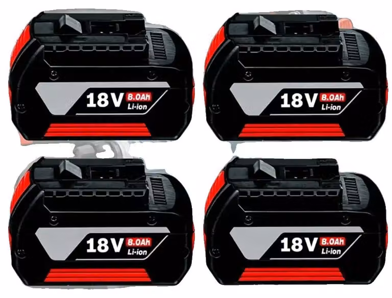 Batterie agli ioni di litio, 18V, capacità 8000mAh, confezione da 4 pezzi, 18V
