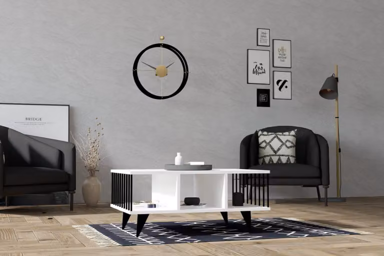 Skye Decor, Bert - White, tavolino, bianco, 100% pannelli di particelle rivestiti in melamina, 90 x 60 x 40 cm