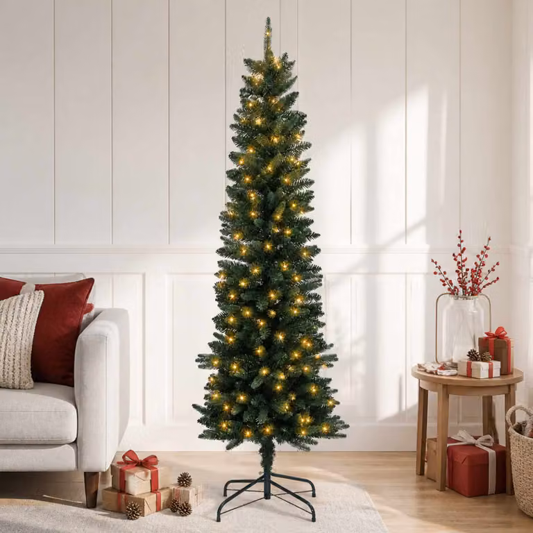 vidaXL Albero di Natale Artificiale Sottile 120 cm 150 LED