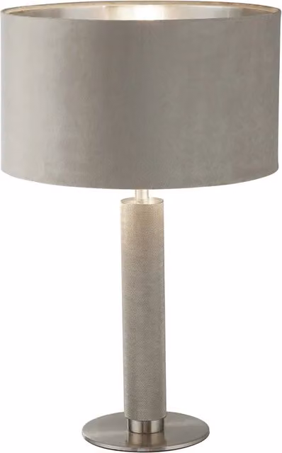 Lampada Scrivania Contemporanea Londra Acciaio Ottone Velluto Tortora 1 Luce E27