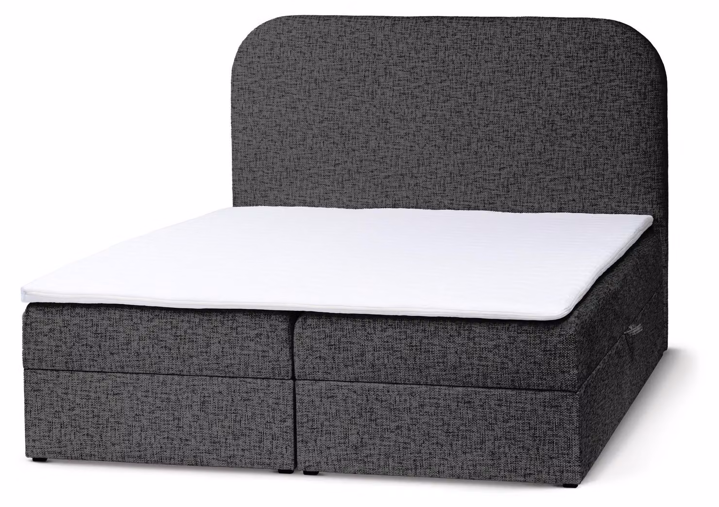 Letto con rete a molle Gory, finitura grafite affumicata, dimensioni 140 x 200 cm