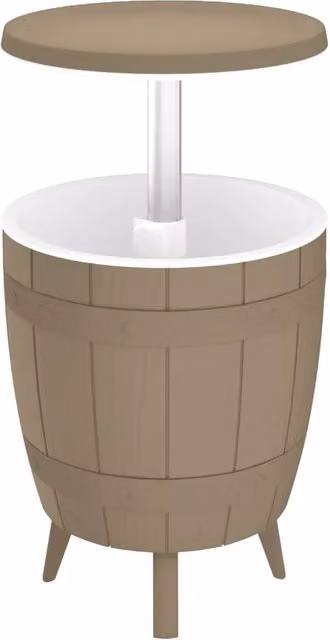 Tavolino da Giardino | Tavolo Frigo 3 in 1 Polipropilene Marrone Chiaro