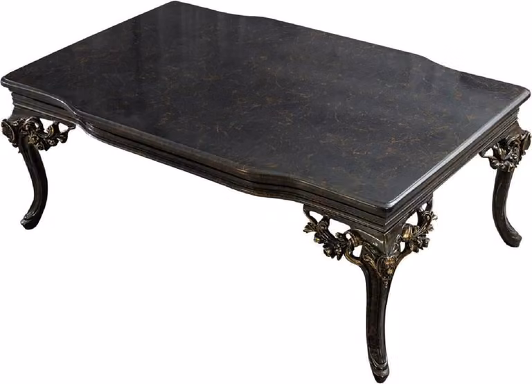 Casa Padrino Tavolino barocco grigio/oro - Tavolo da salotto barocco fatto a mano - Mobili da salotto in stile barocco - Mobili barocchi - Mobili barocchi - Nobile e magnifico
