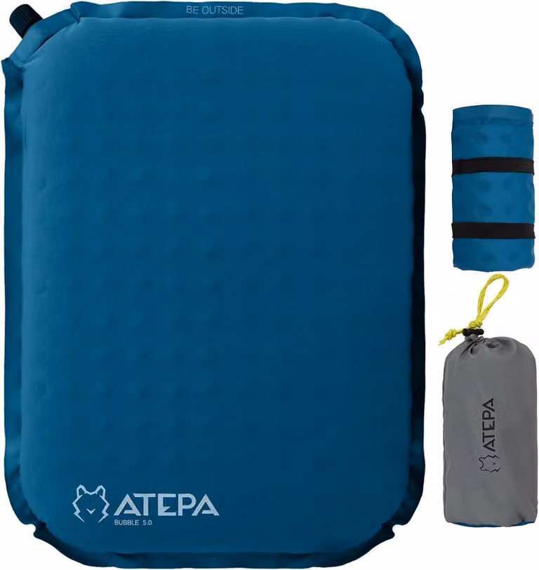 Cuscino gonfiabile per seduta, ultraleggero, impermeabile, autogonfiante, portatile, ideale per attività all'aperto come campeggio, kayak e pesca
