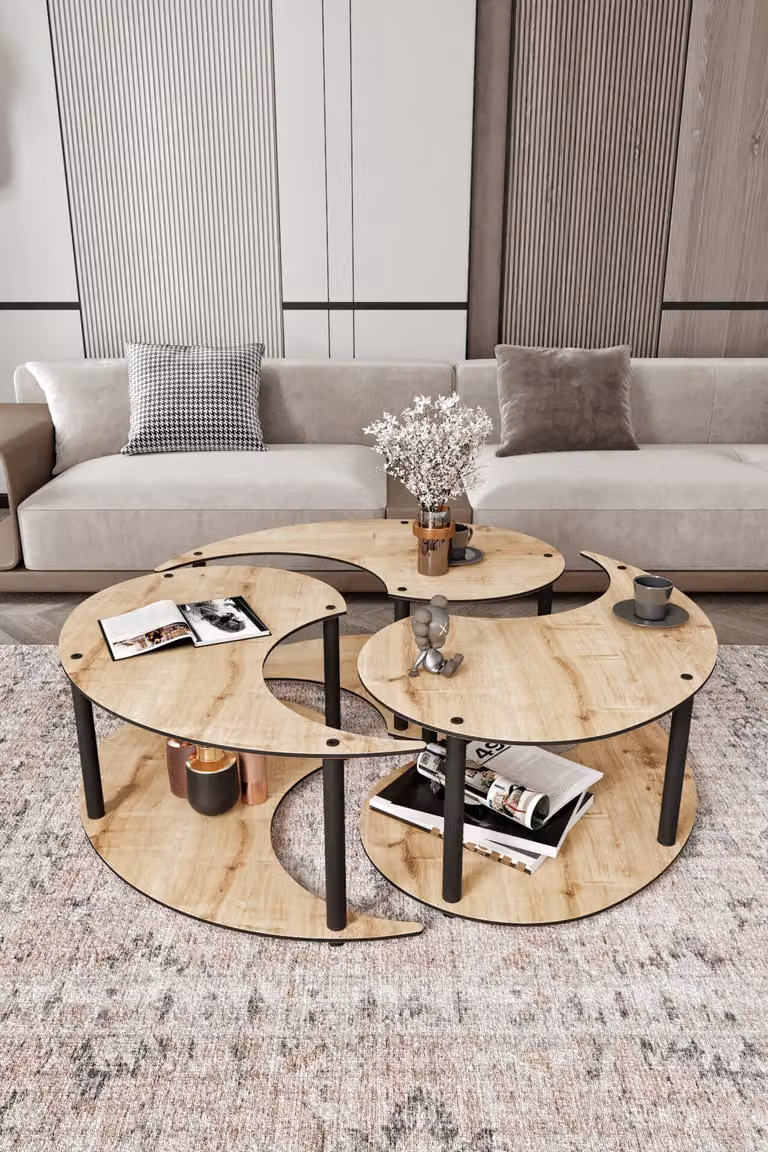 Skye Decor, Yin Yang 3 70 - Oak, tavolino, rovere, 100 % MDF, 70 x 38 x cm