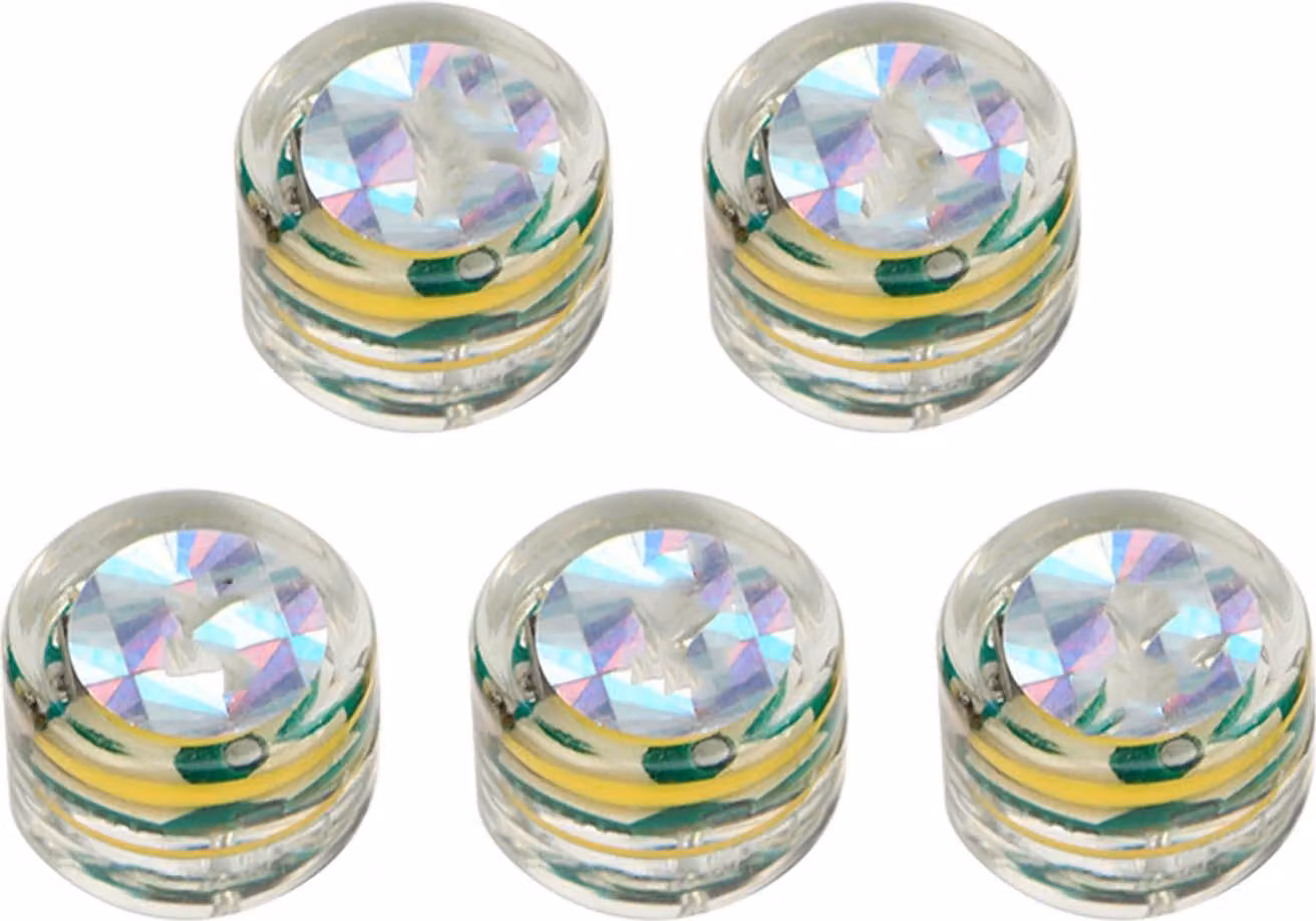 5 pezzi pesce subacqueo attrazione LED lampada esca forma occhio 12 mm batteria a bottone elettronico luce attrattore