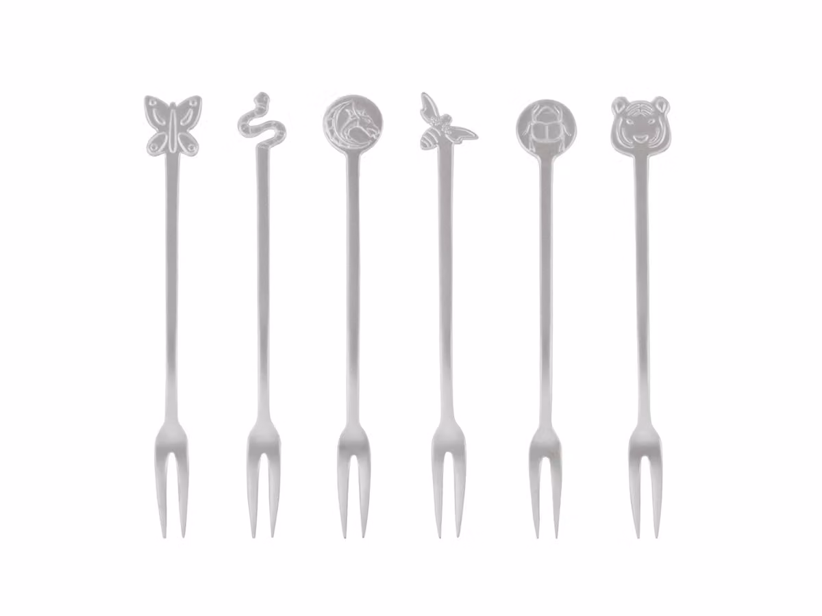 Party Item Set di 6 Forchettine - Acciaio anticato